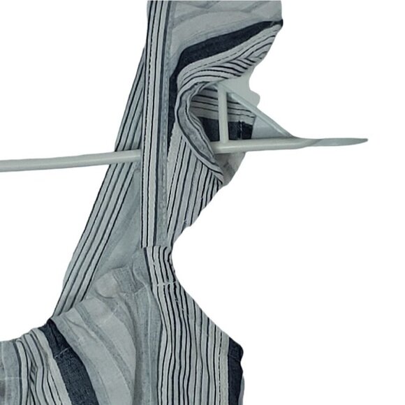 NWT PULL&BEAR stripes ruffle linen boho festival crop top - Picture 4 of 13